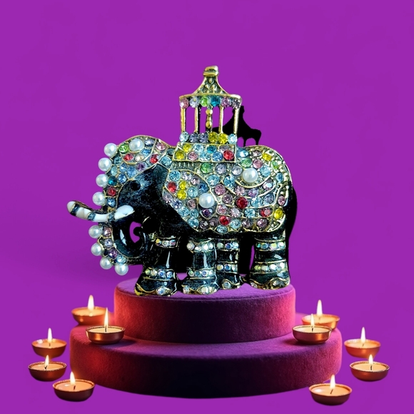 Jewelry - Colorful Elephant Brooch